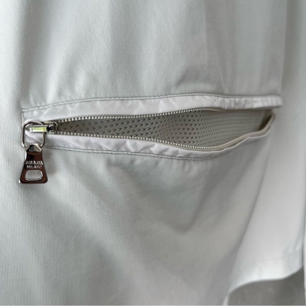PRADA Red Tab Nylon Turtleneck with Zipper Pocket in White Size S - Picture 6 of 8